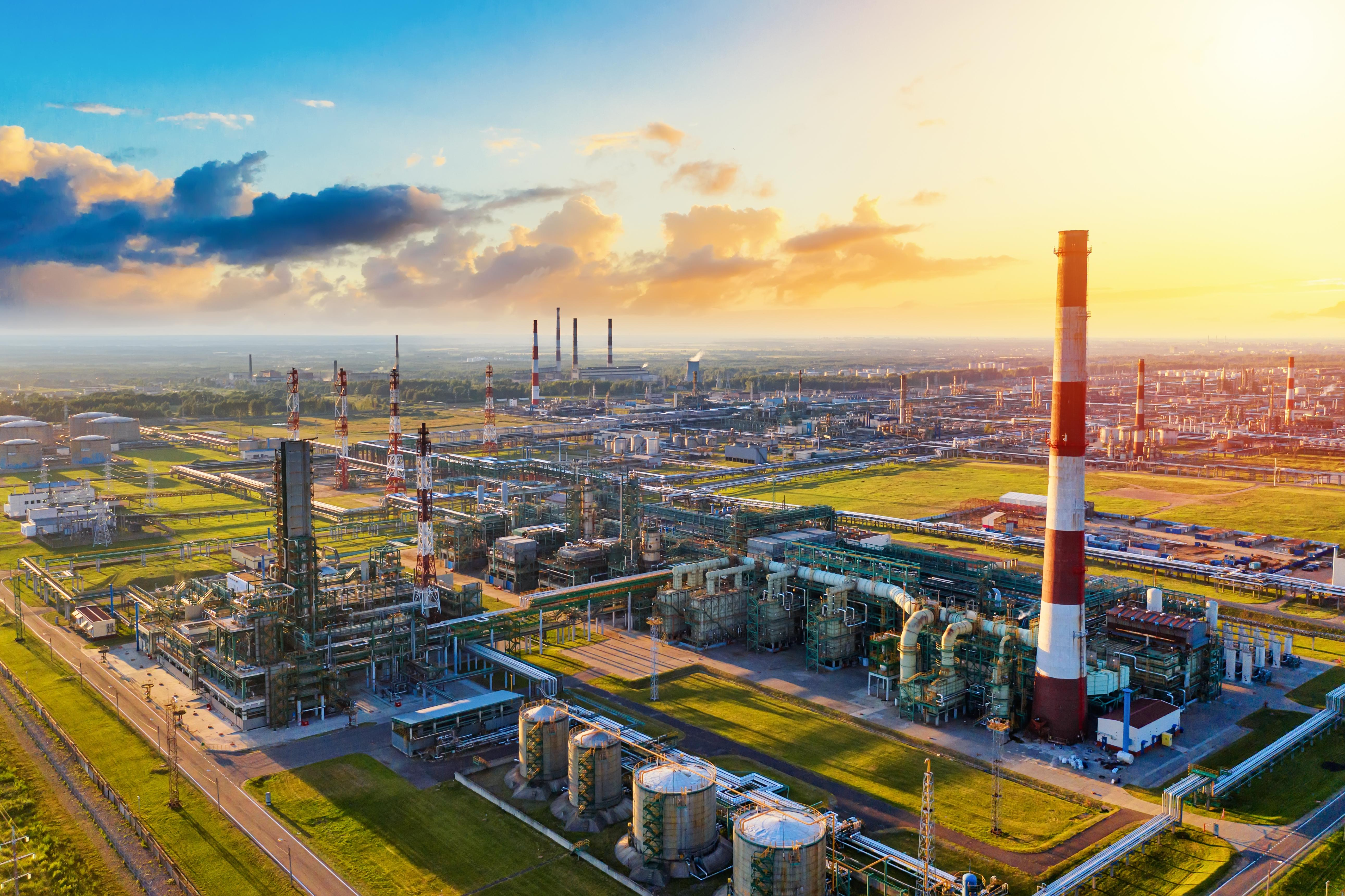 Energy sector city skyline representing industry performance